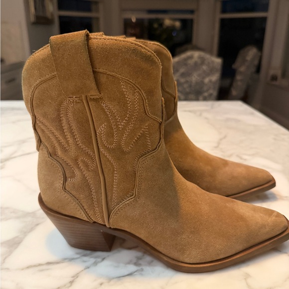 Reformation Camel Suede Ankle Booties - Picture 6 of 10